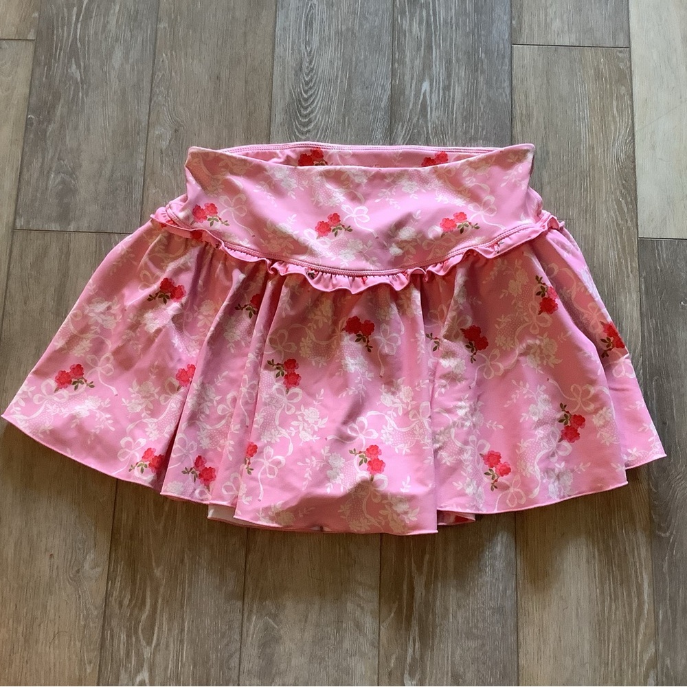 LoveShackFancy Active Skort Rosy Romance, Size Large *NWOT